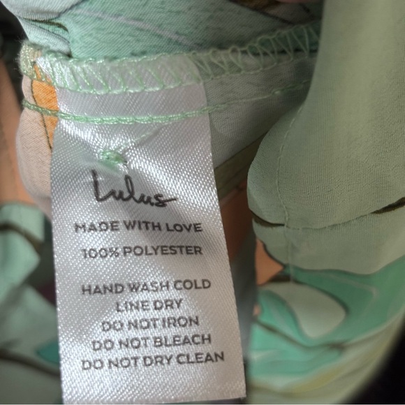 Lulus Totally Tropical Light Green Floral Print Button-Up Shirt Dress size XL - Picture 12 of 12